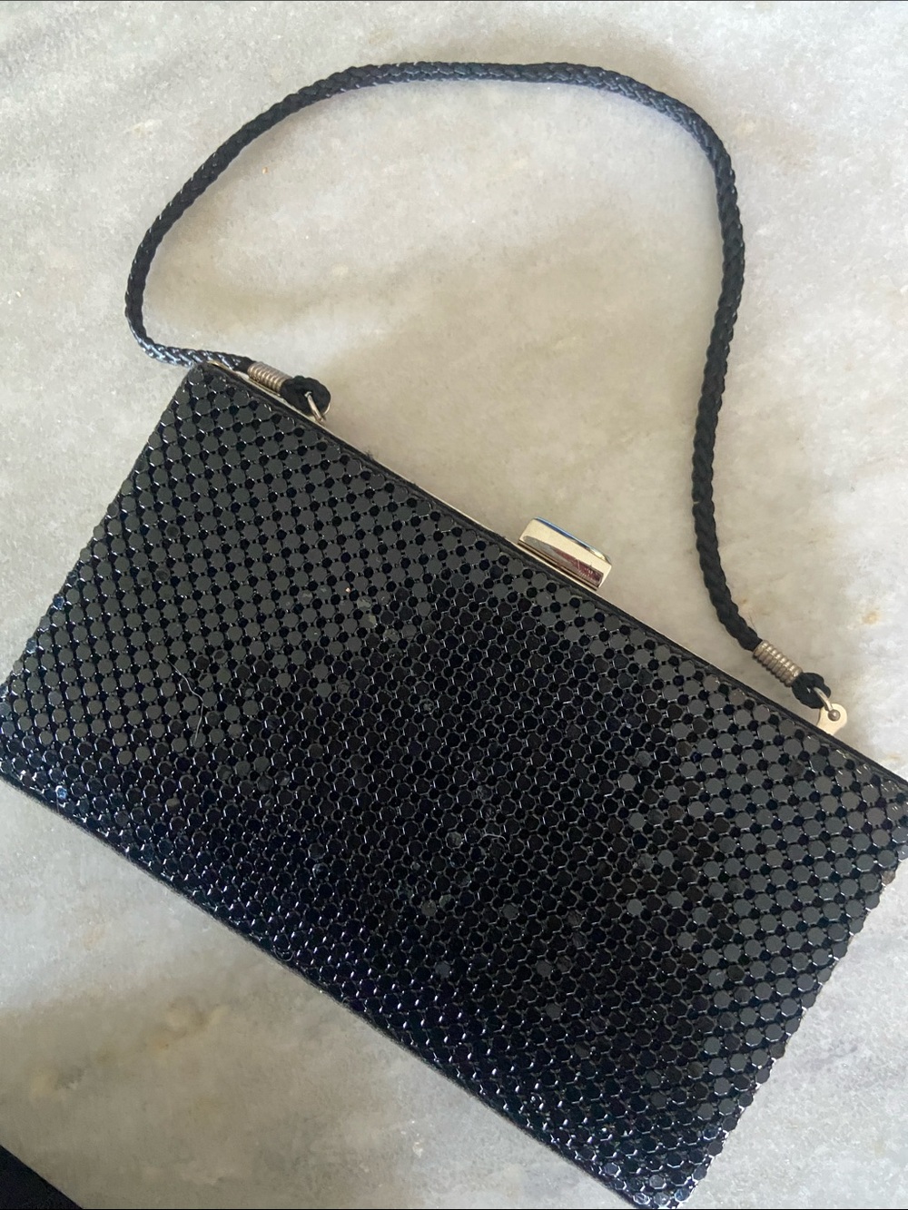 Black metal mesh Evening Clutch Shoulder Bag